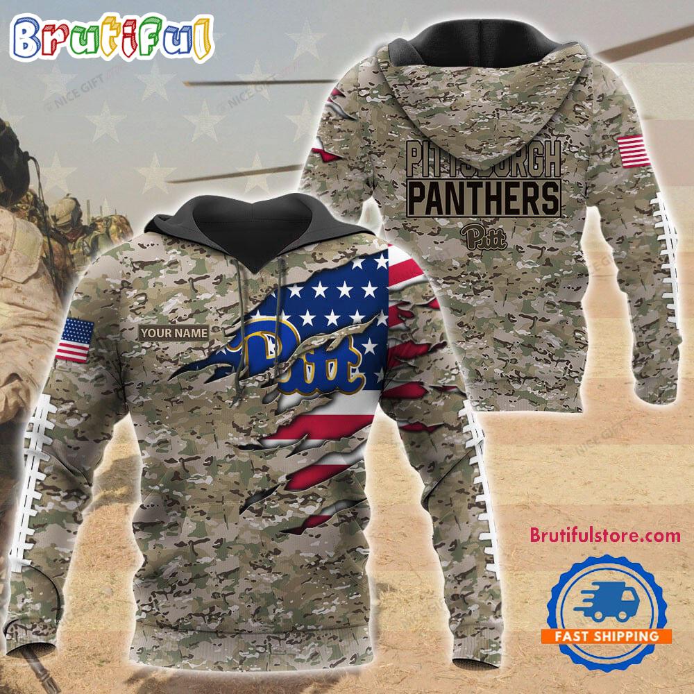 NCAA Pittsburgh Panthers Military Veterans Camouflage Hoodie