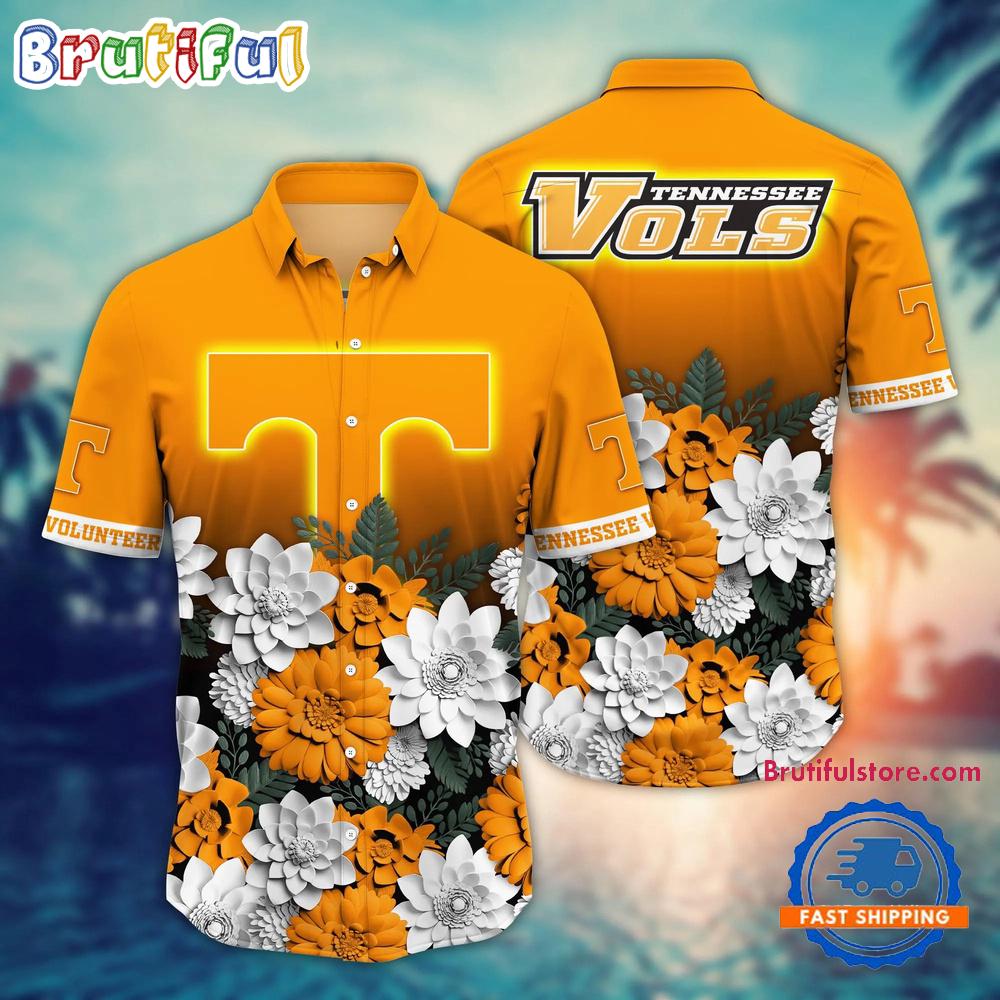NCAA Tennessee Volunteers Flower Tropical Summer Beach Hawaiian Shirt