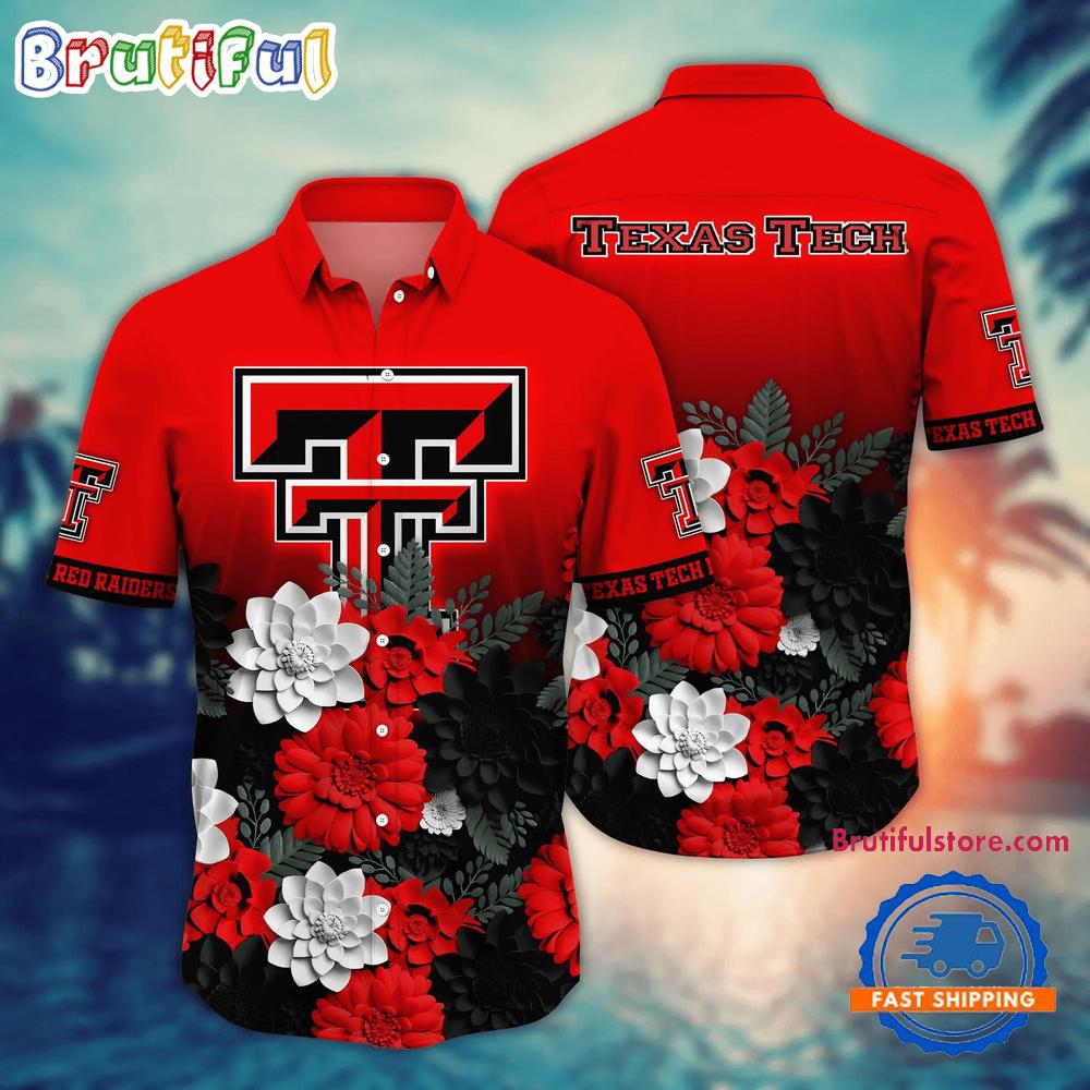 NCAA Texas Tech Red Raiders Flower Tropical Summer Beach Hawaiian Shirt
