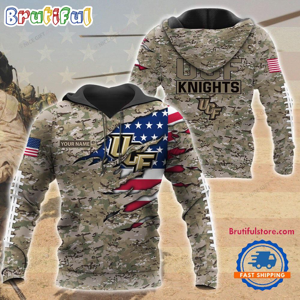NCAA UCF Knights Military Veterans Camouflage Hoodie