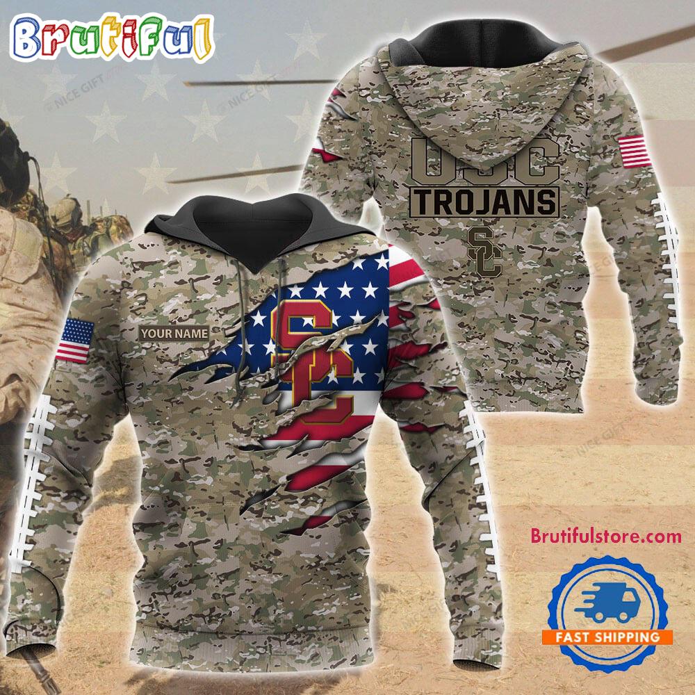 NCAA USC Trojans Military Veterans Camouflage Hoodie
