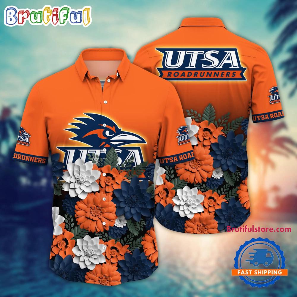 NCAA UTSA Roadrunners Flower Tropical Summer Beach Hawaiian Shirt