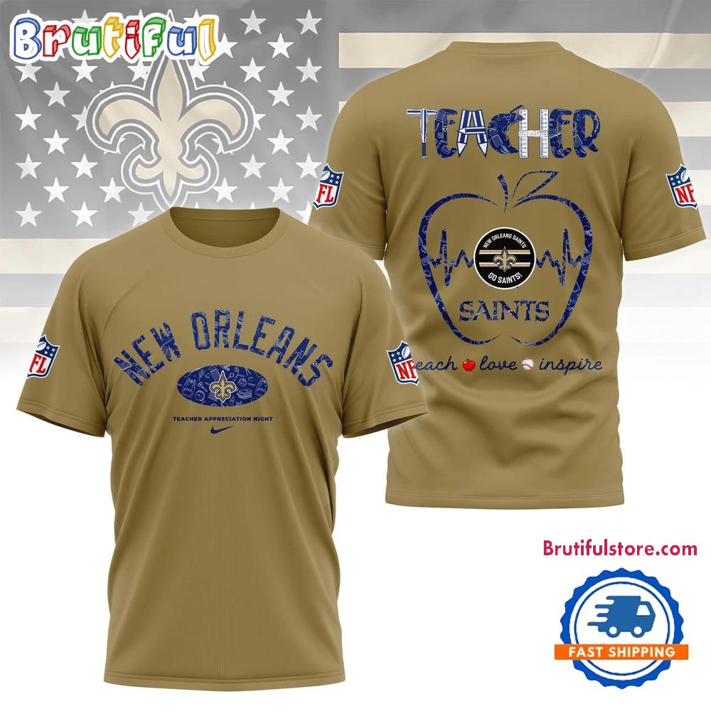 New Orleans Saints Teacher Appreciation Night 2025 3D Shirt