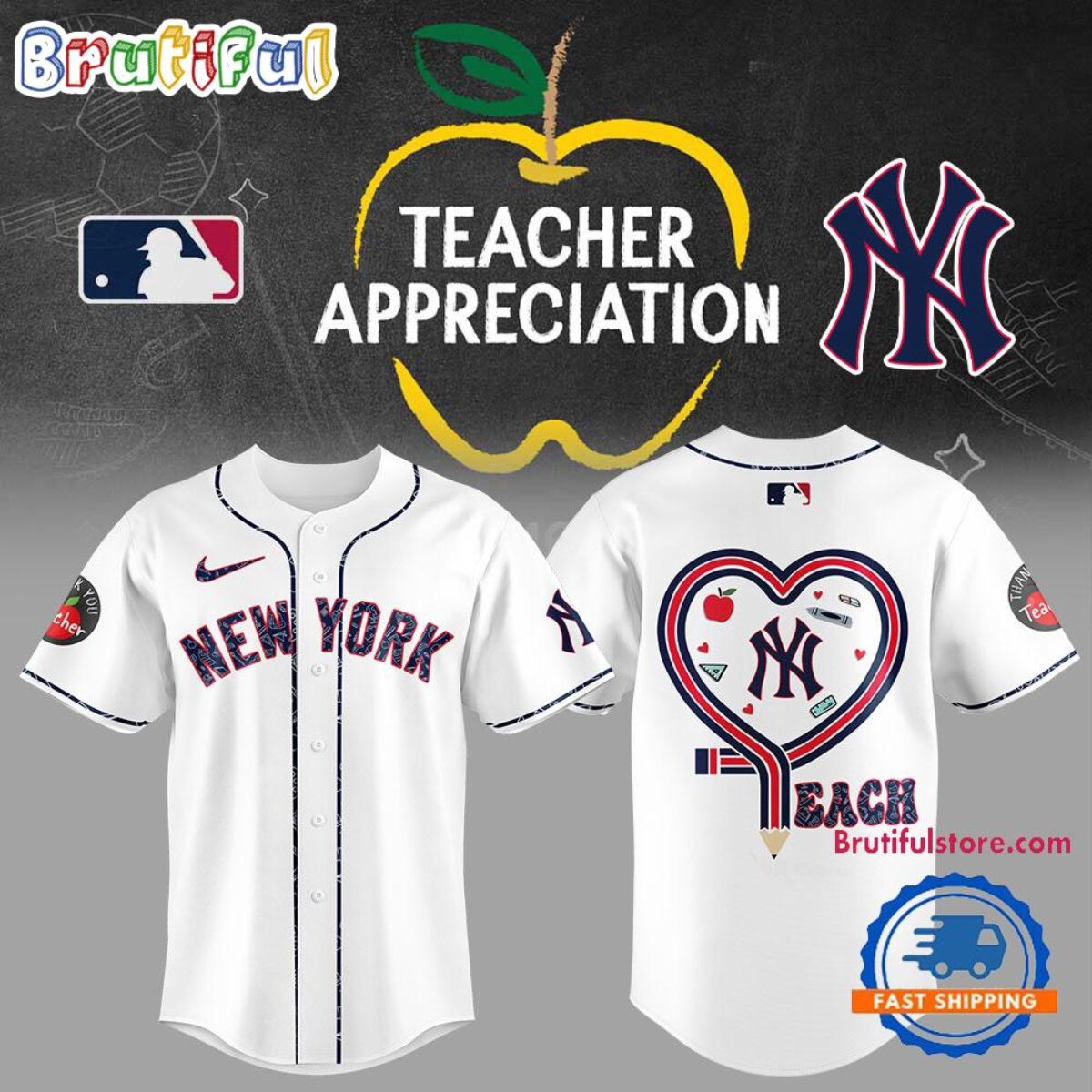 New York Yankees Teacher Appreciation 2025 Jersey Shirt