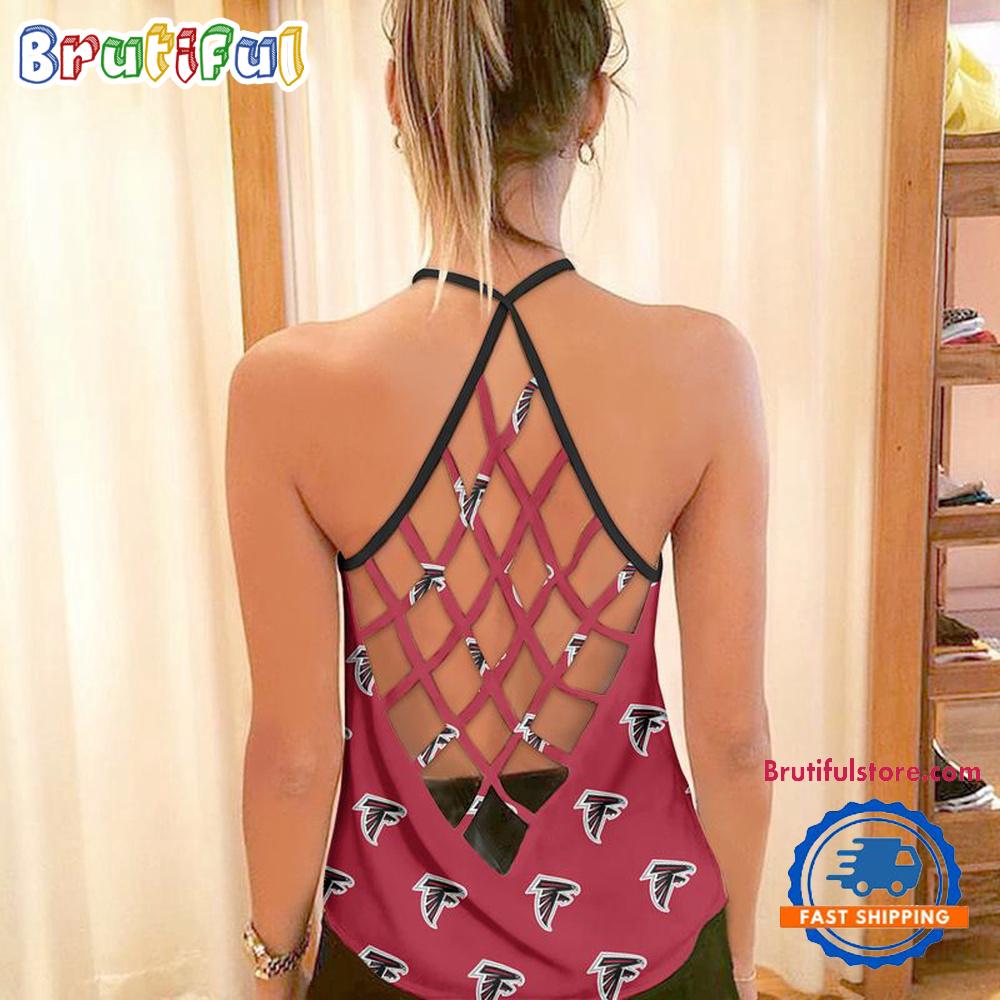 NFL Atlanta Falcons USA Independence Day Women's Criss Cross Tank Top
