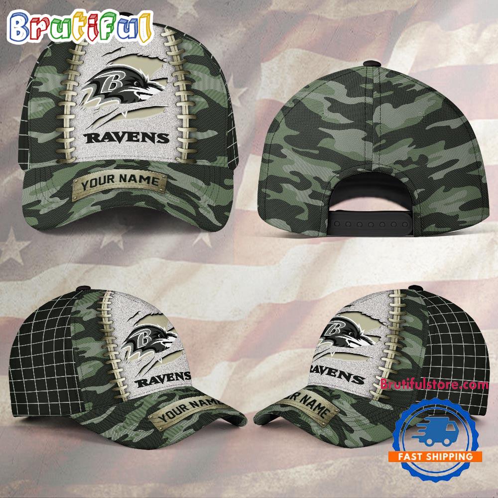 NFL Baltimore Ravens Camo Hunting Custom Name Classic Cap