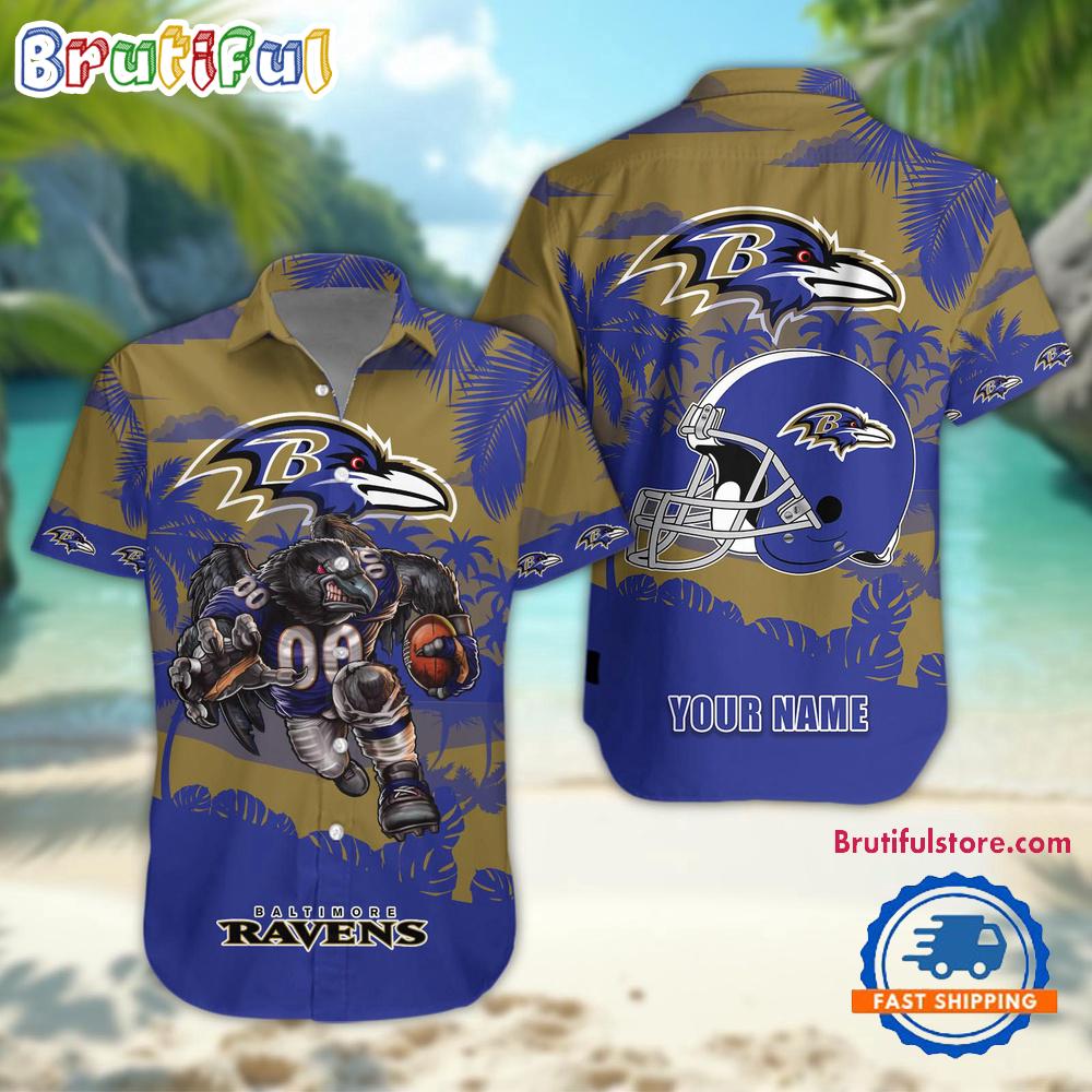 NFL Baltimore Ravens Football Mascot Summer Hawaiian Shirt