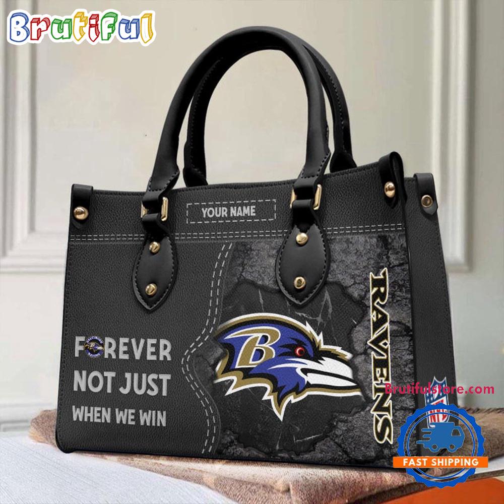NFL Baltimore Ravens Forever Not Just When We Win Women's Leather Hand Bag