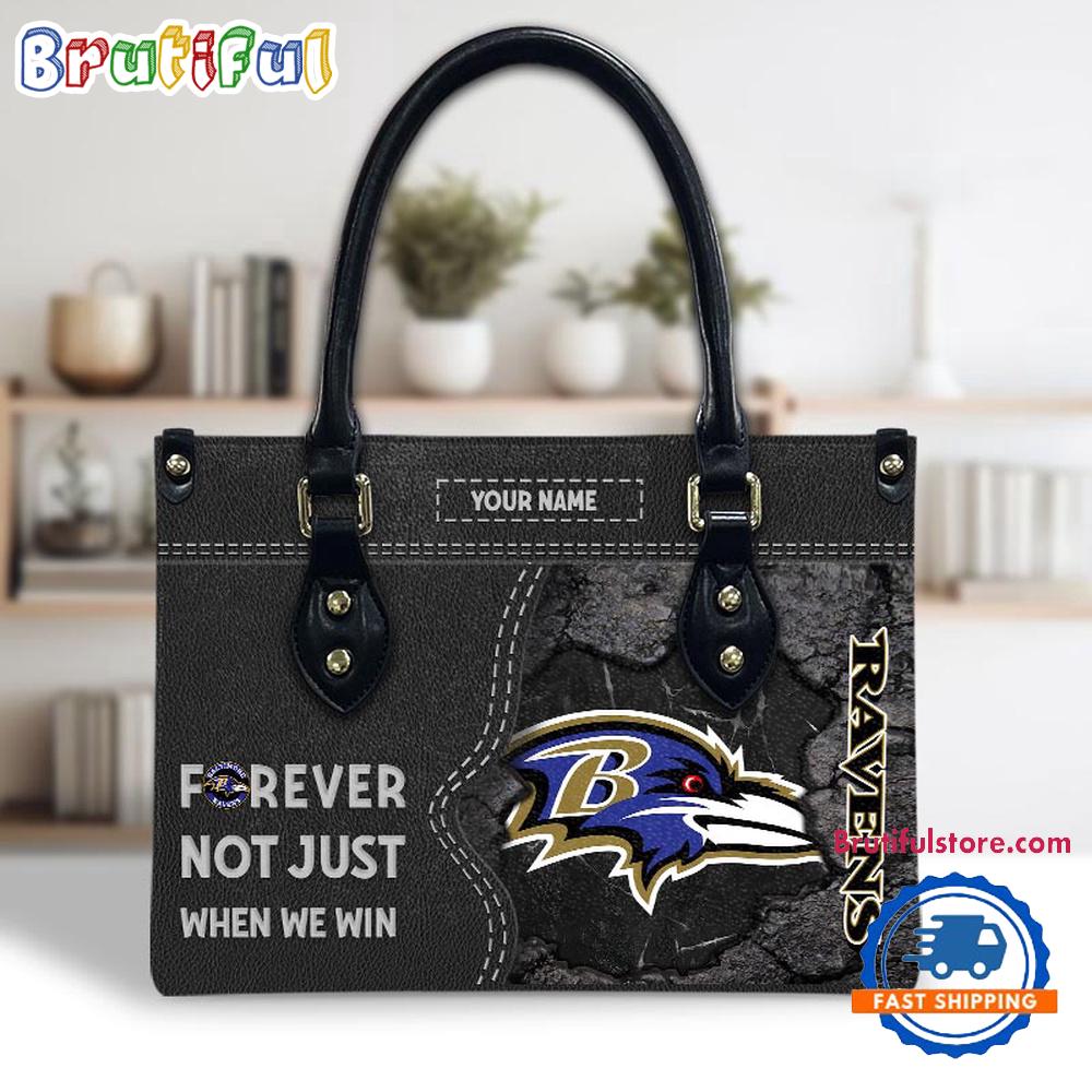 NFL Baltimore Ravens Forever Not Just When We Win Women's Leather Hand Bag