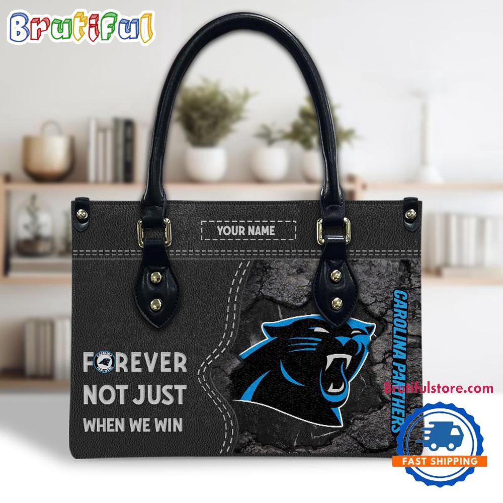 NFL Carolina Panthers Forever Not Just When We Win Women's Leather Hand Bag