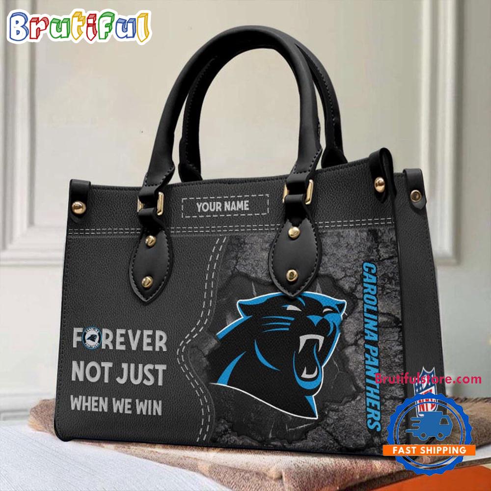 NFL Carolina Panthers Forever Not Just When We Win Women's Leather Hand Bag