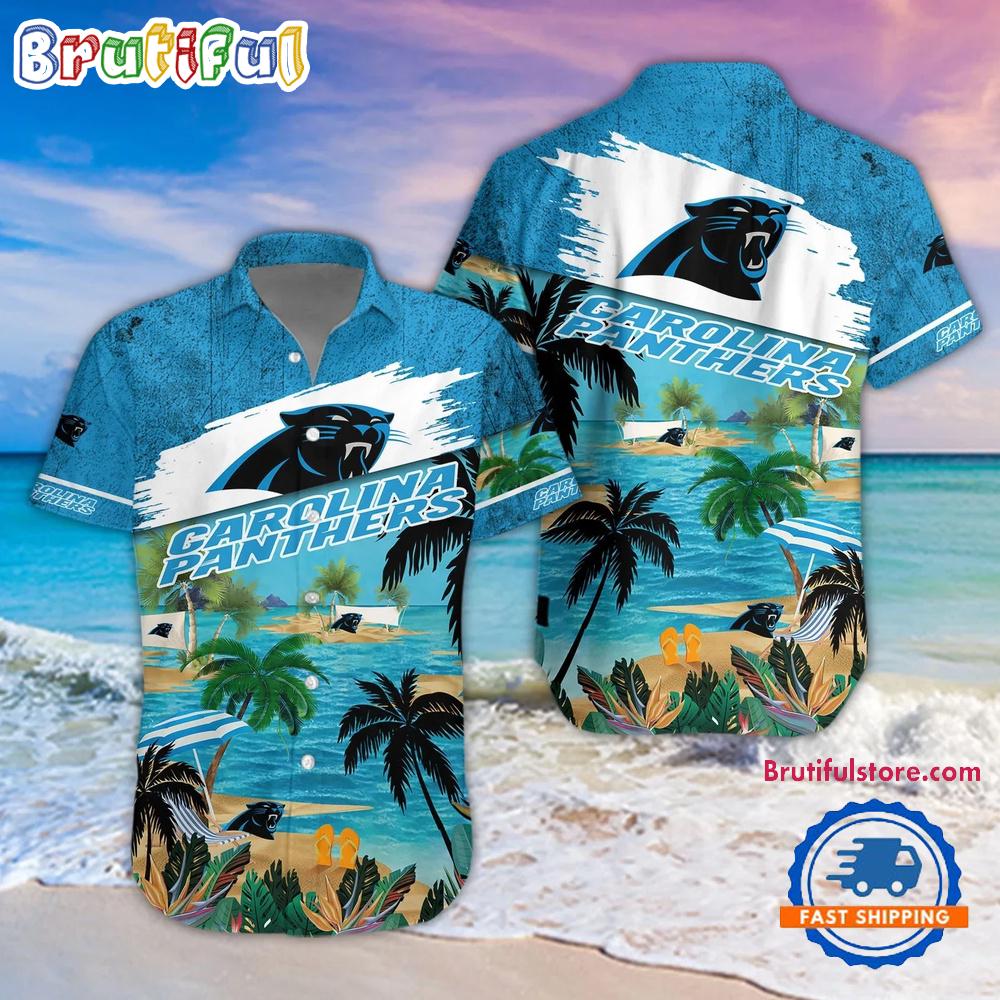 NFL Carolina Panthers Palm Tree Summer Beach Aloha Hawaiian Shirt