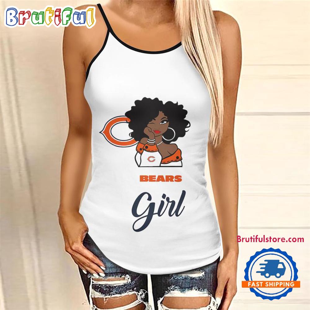 NFL Chicago Bears Football Summer Women's Criss Cross Tank Top
