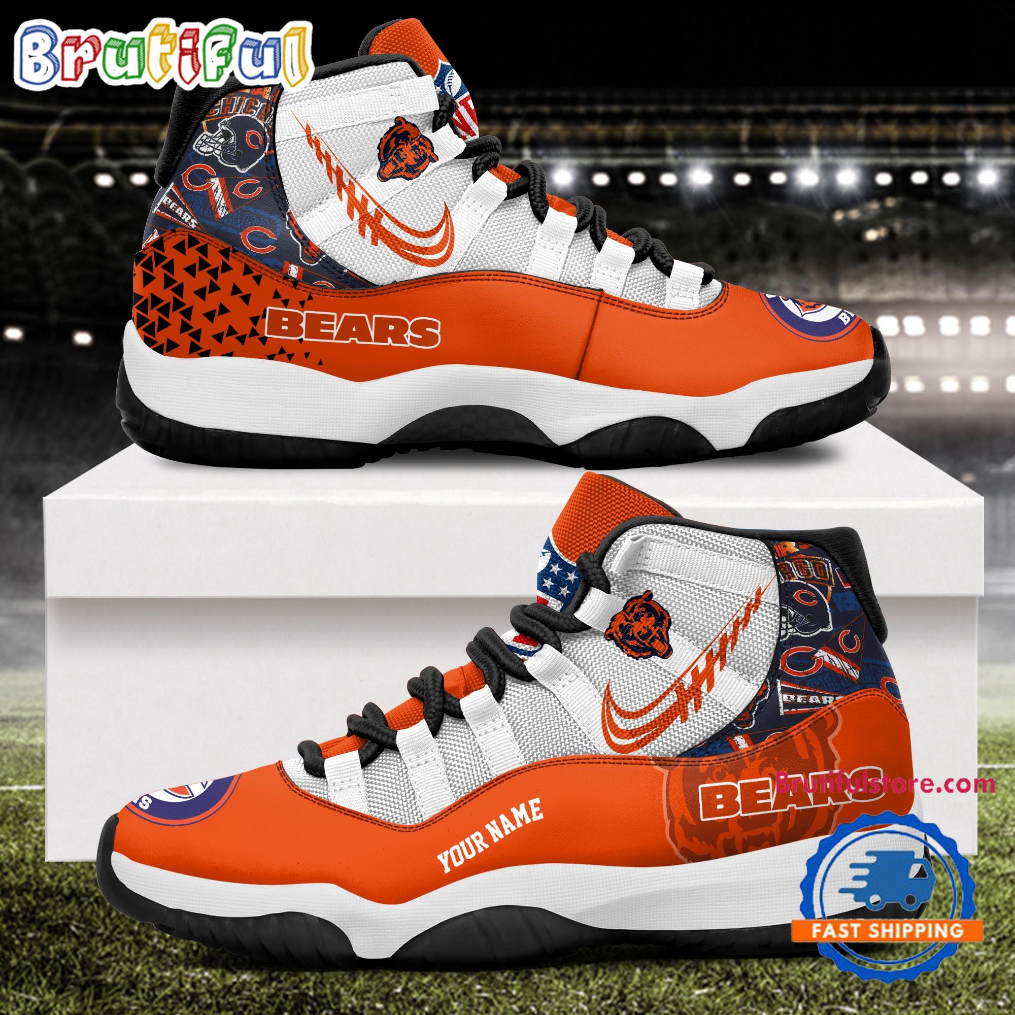 NFL Chicago Bears Football Team Custom Air Jordan 11 Shoes