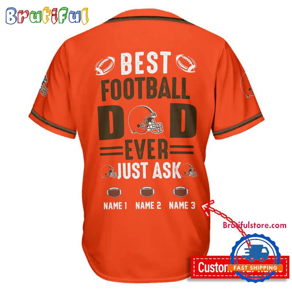 NFL Cleveland Browns Best Dad Ever Baseball Jersey