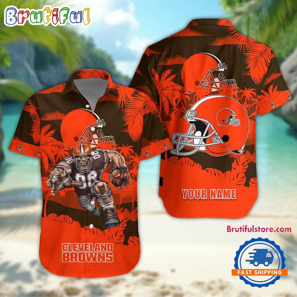 NFL Cleveland Browns Football Mascot Summer Hawaiian Shirt