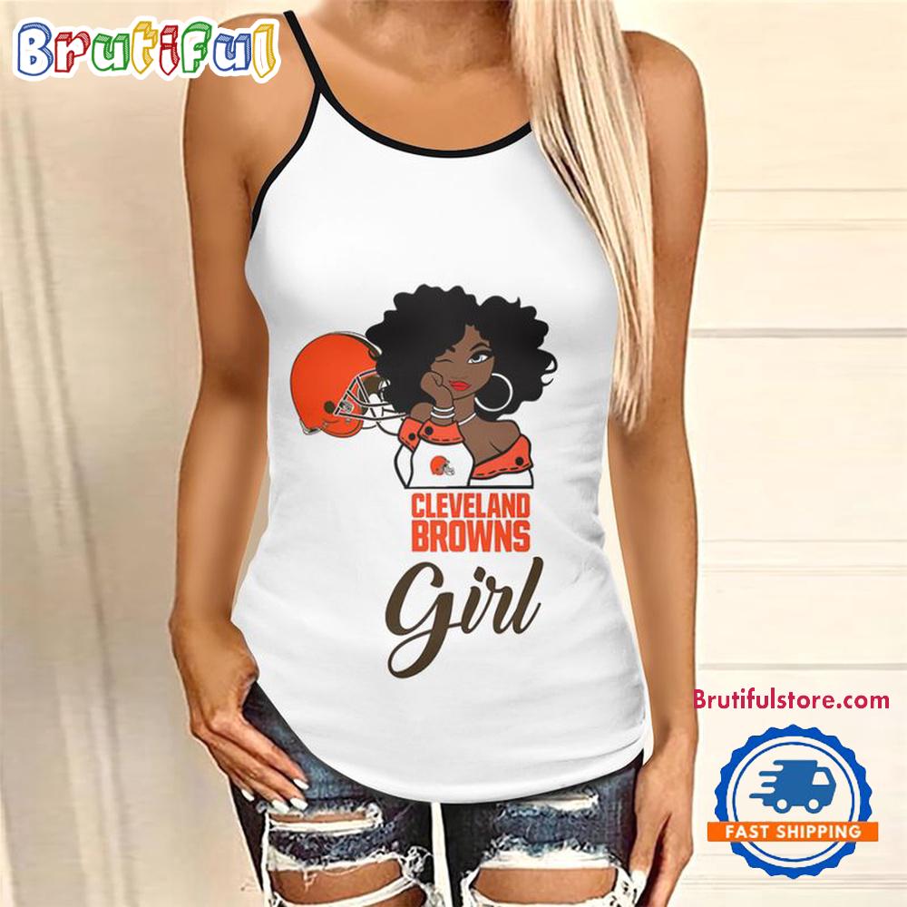 NFL Cleveland Browns Football Summer Women's Criss Cross Tank Top