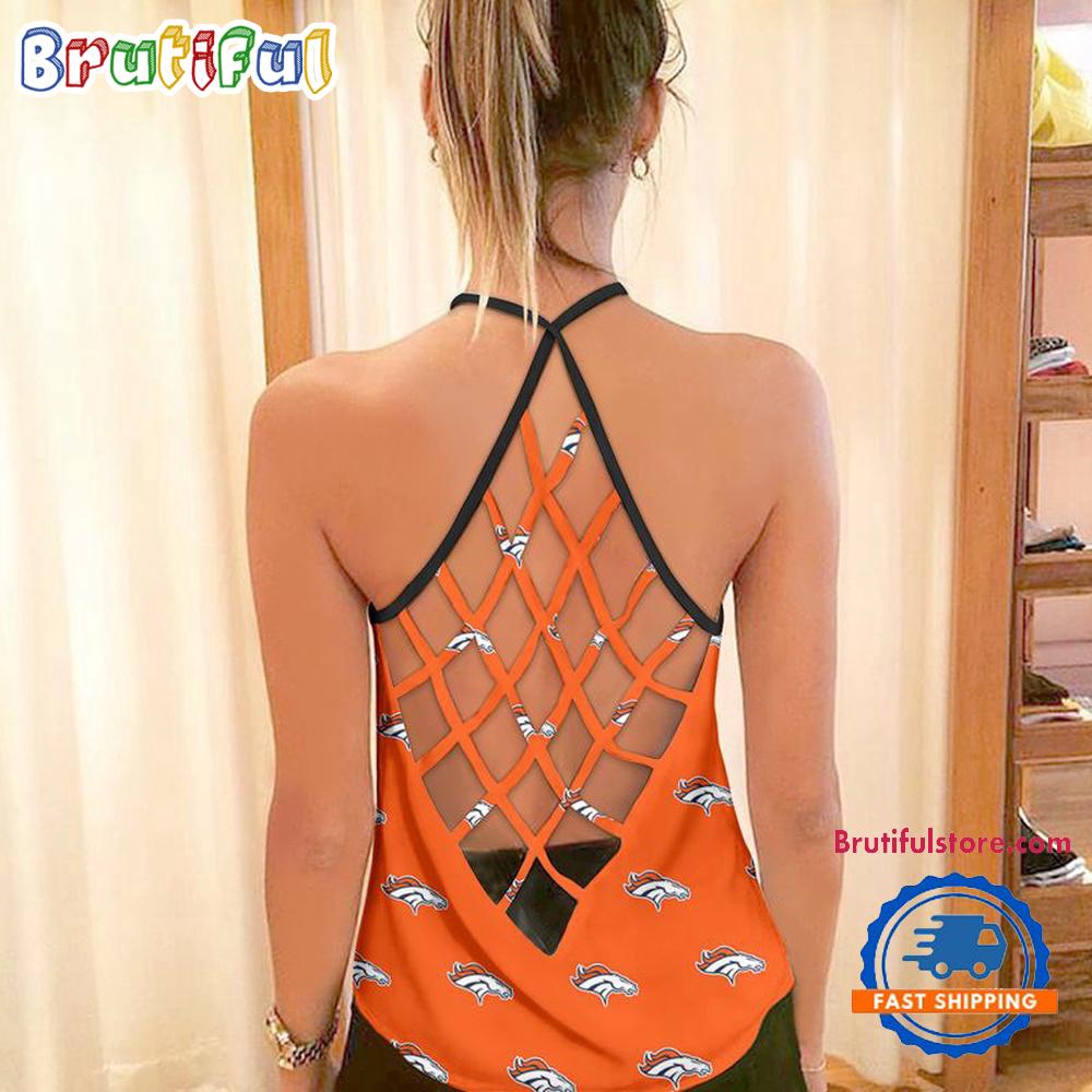NFL Denver Broncos USA Independence Day Women's Criss Cross Tank Top