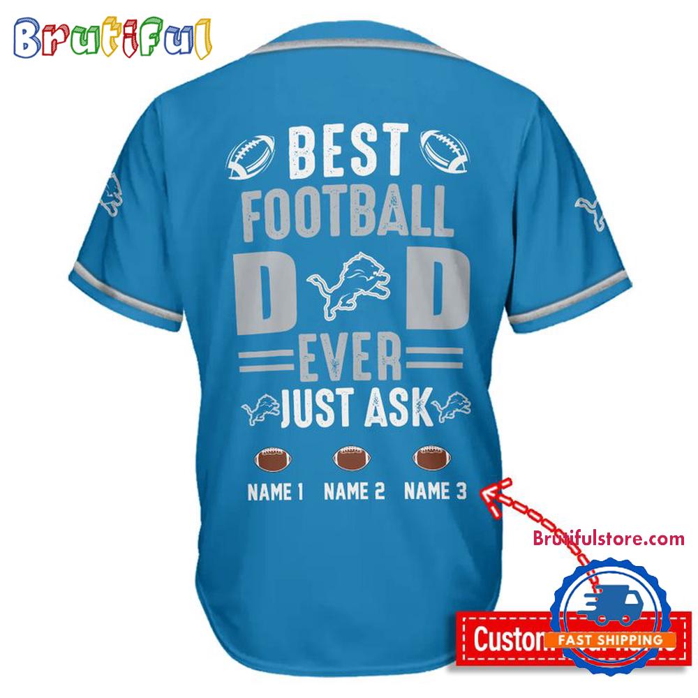NFL Detroit Lions Best Dad Ever Baseball Jersey