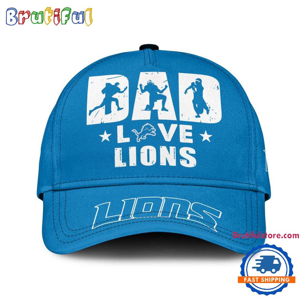 NFL Detroit Lions Dad Love Best Father's Day Baseball Cap