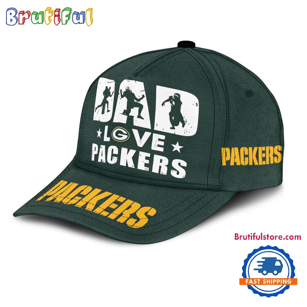 NFL Green Bay Packers Dad Love Best Father's Day Baseball Cap