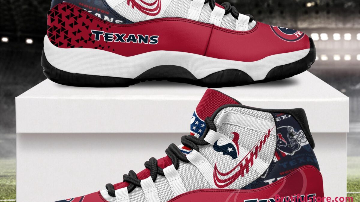 NFL Houston Texans Football Team Custom Air Jordan 11 Shoes display picture 1