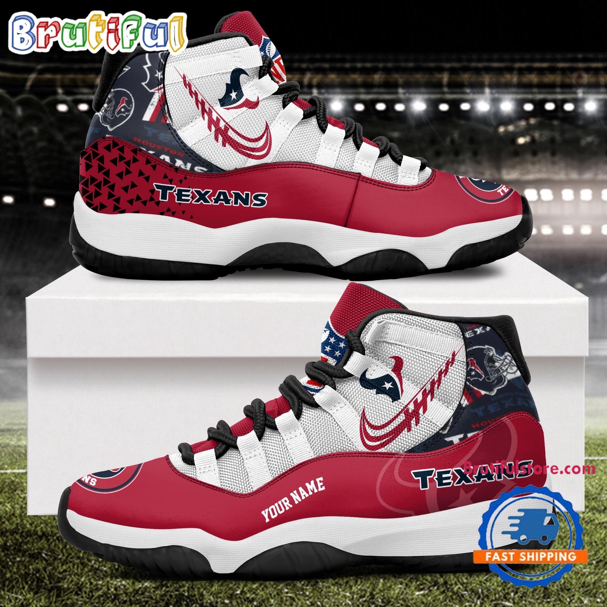 NFL Houston Texans Football Team Custom Air Jordan 11 Shoes