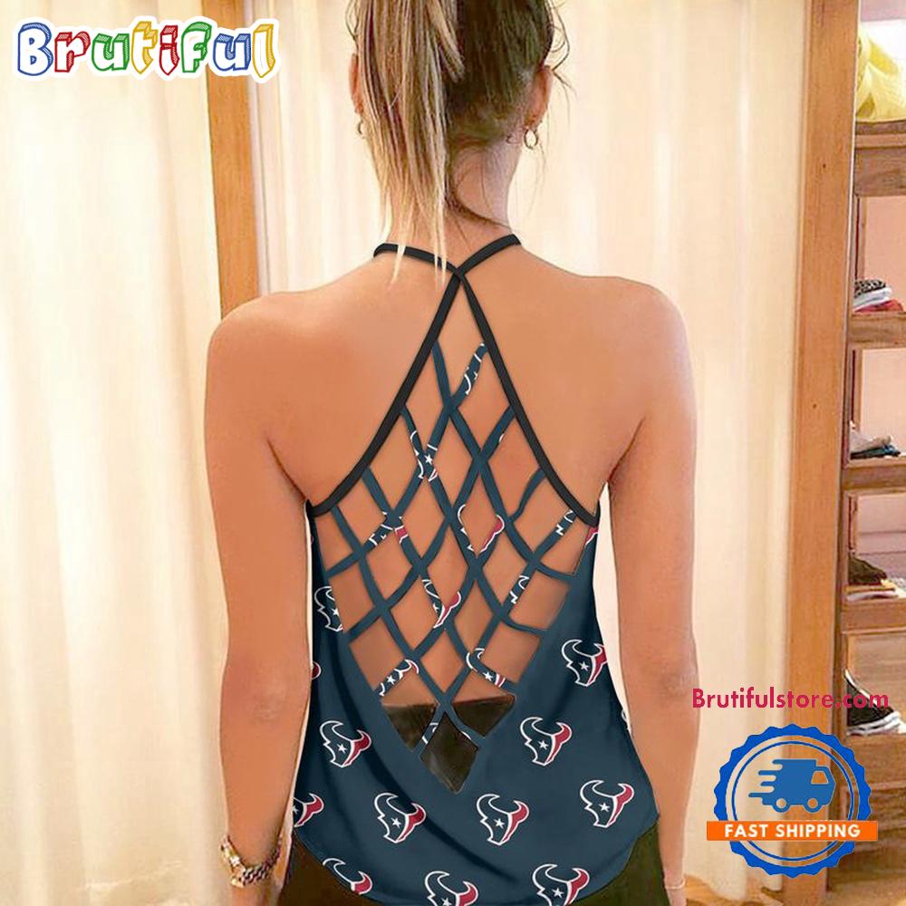NFL Houston Texans USA Independence Day Women's Criss Cross Tank Top