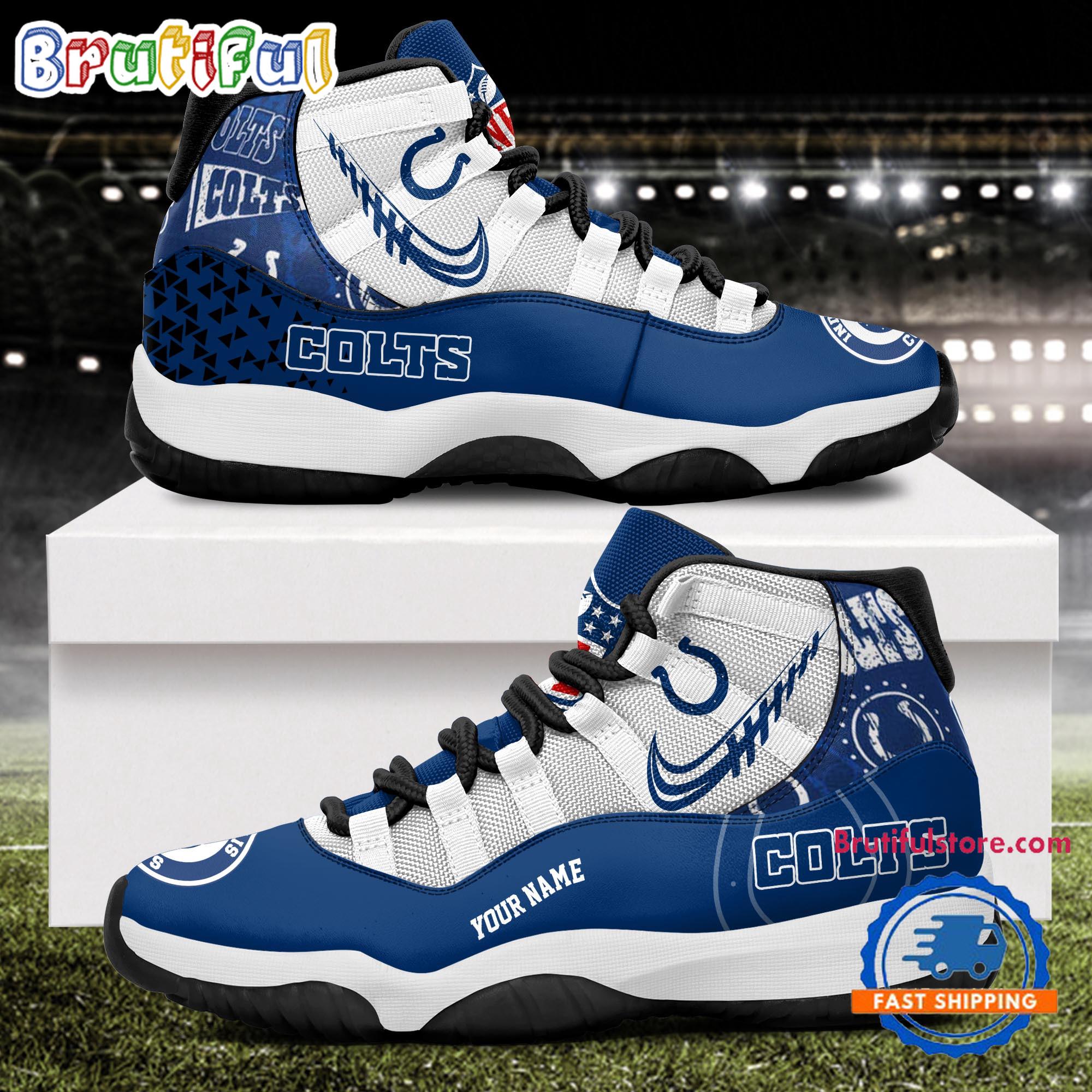 NFL Indianapolis Colts Football Team Custom Air Jordan 11 Shoes