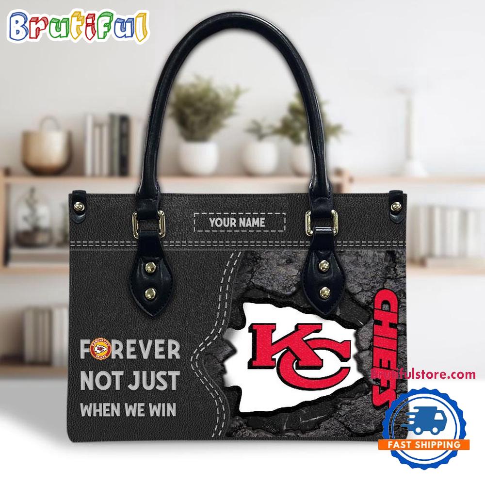 NFL Kansas City Chiefs Forever Not Just When We Win Women's Leather Hand Bag