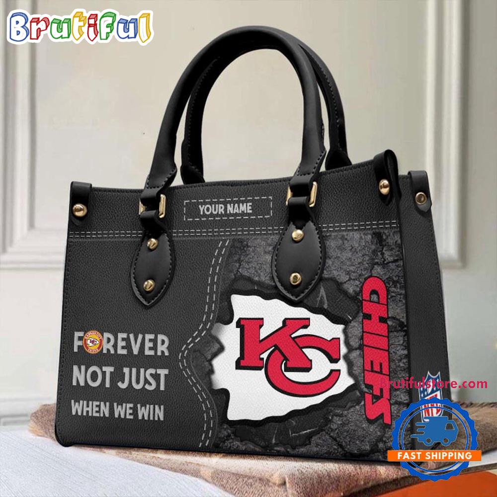 NFL Kansas City Chiefs Forever Not Just When We Win Women's Leather Hand Bag