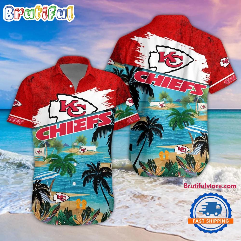 NFL Kansas City Chiefs Palm Tree Summer Beach Aloha Hawaiian Shirt
