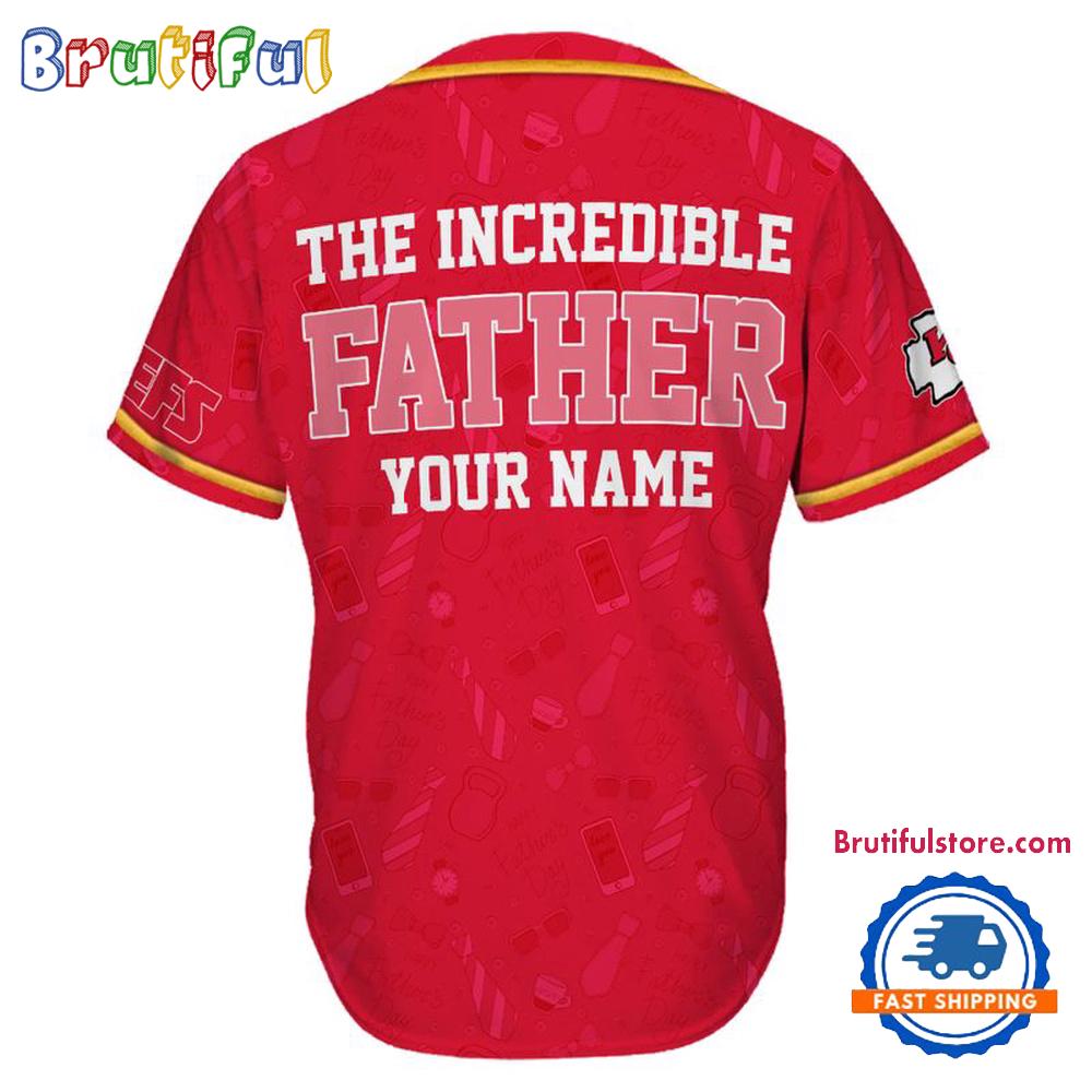 NFL Kansas City Chiefs The Increadible Father Baseball Jersey