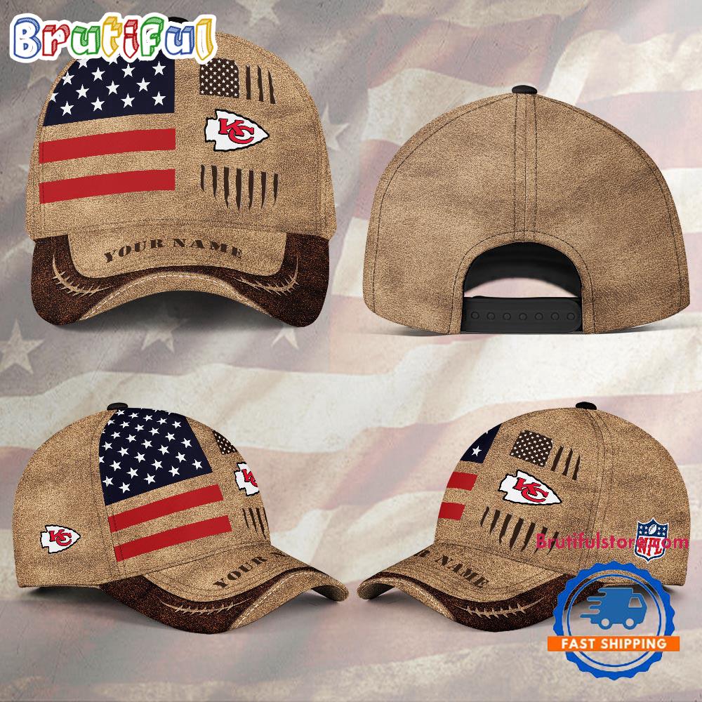 NFL Kansas City Chiefs x American Flag Custom Baseball Cap