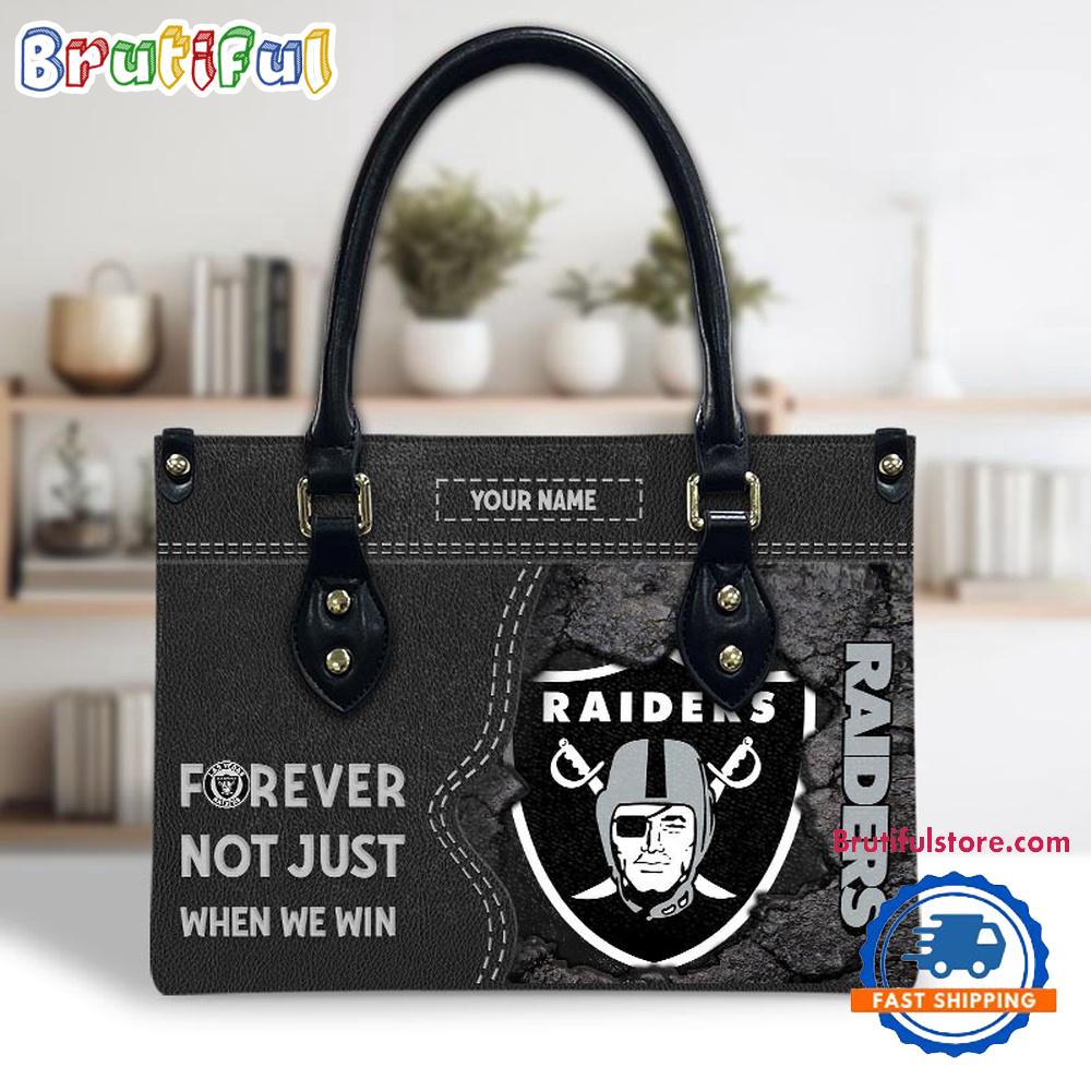 NFL Las Vegas Raiders Forever Not Just When We Win Women's Leather Hand Bag