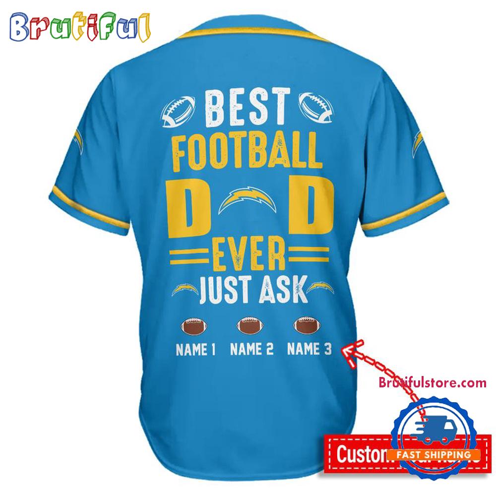 NFL Los Angeles Chargers Best Dad Ever Baseball Jersey