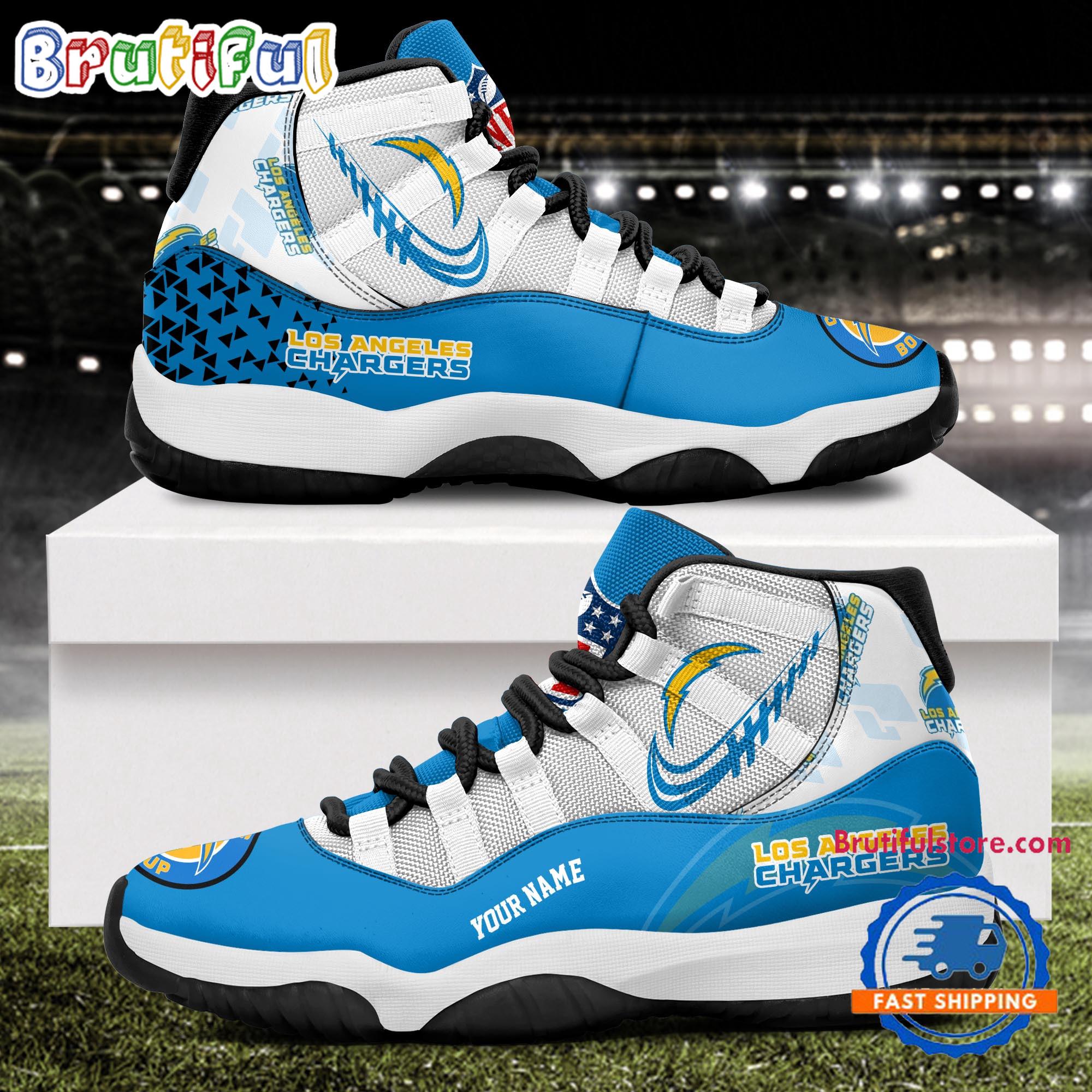NFL Los Angeles Chargers Football Team Custom Air Jordan 11 Shoes