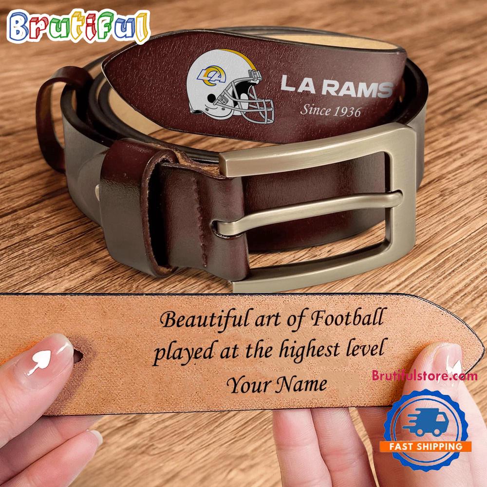 NFL Los Angeles Rams Football Team Logo Helmets Custom Men's Leather Belt