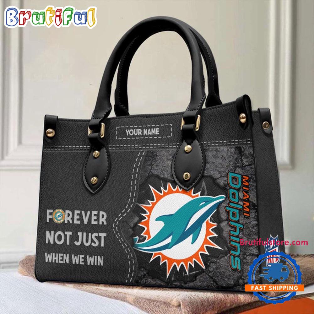 NFL Miami Dolphins Forever Not Just When We Win Women's Leather Hand Bag