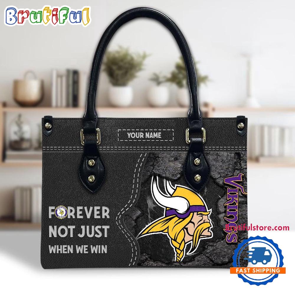NFL Minnesota Vikings Forever Not Just When We Win Women's Leather Hand Bag