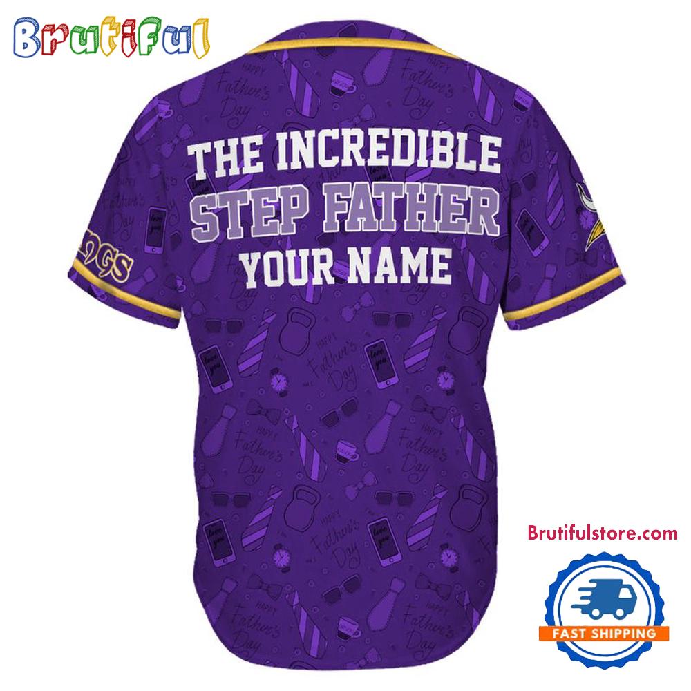 NFL Minnesota Vikings The Increadible Step Father's Day Baseball Jersey