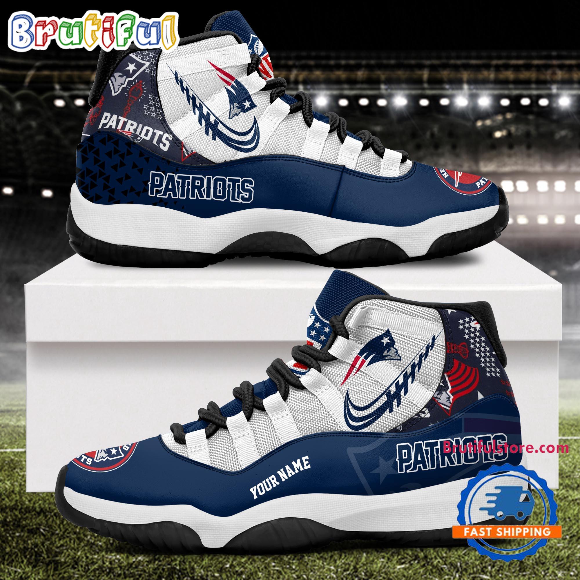 NFL New England Patriots Football Team Custom Air Jordan 11 Shoes