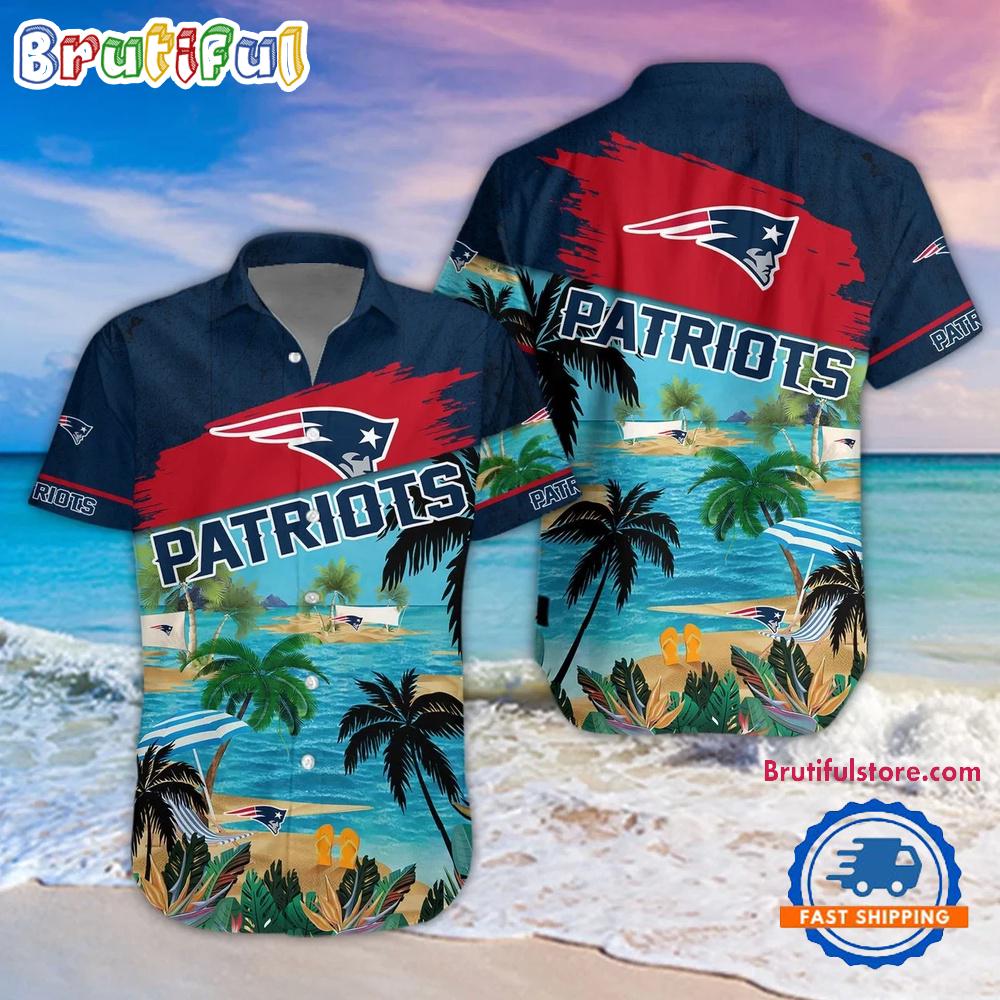 NFL New England Patriots Palm Tree Summer Beach Aloha Hawaiian Shirt