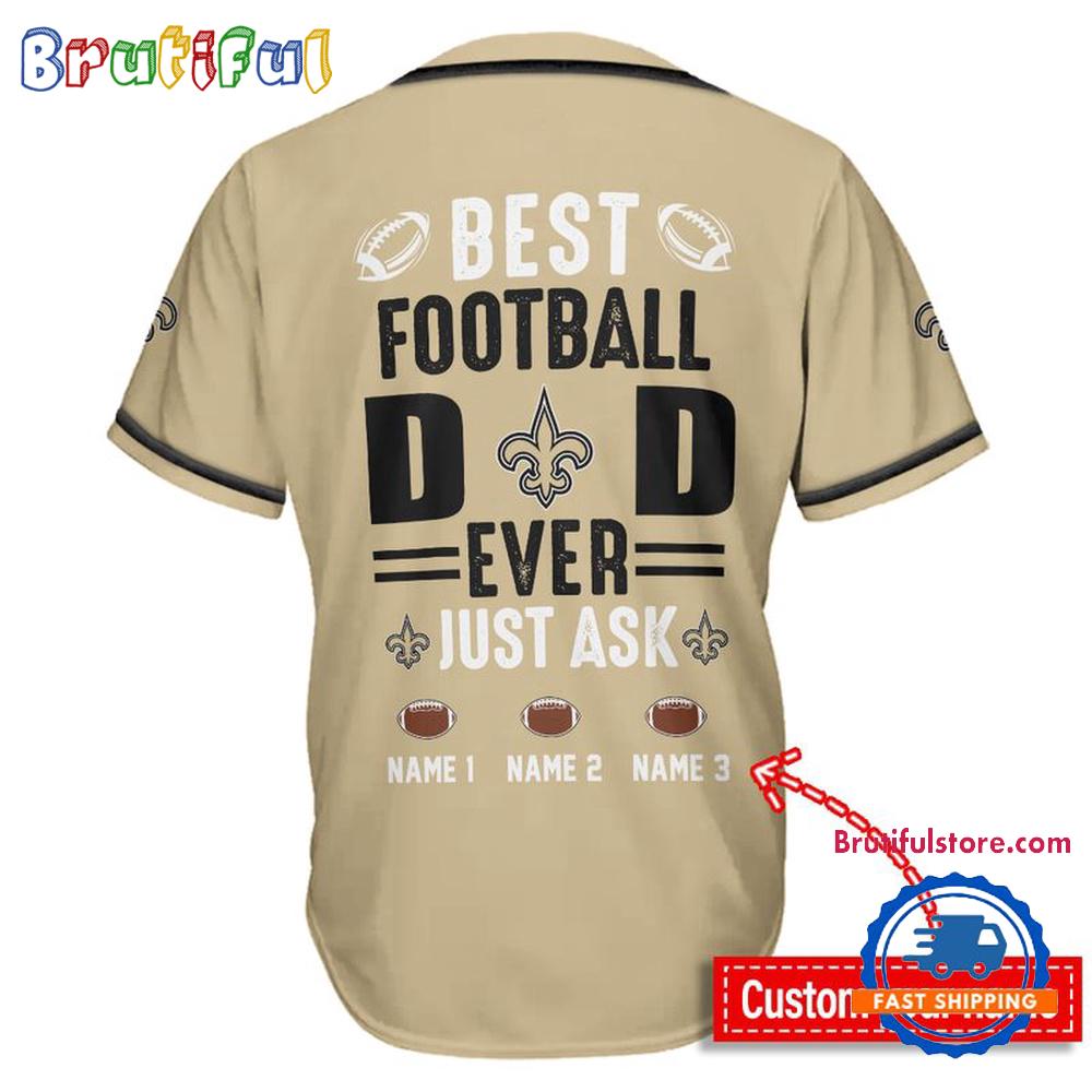 NFL New Orleans Saints Best Dad Ever Baseball Jersey