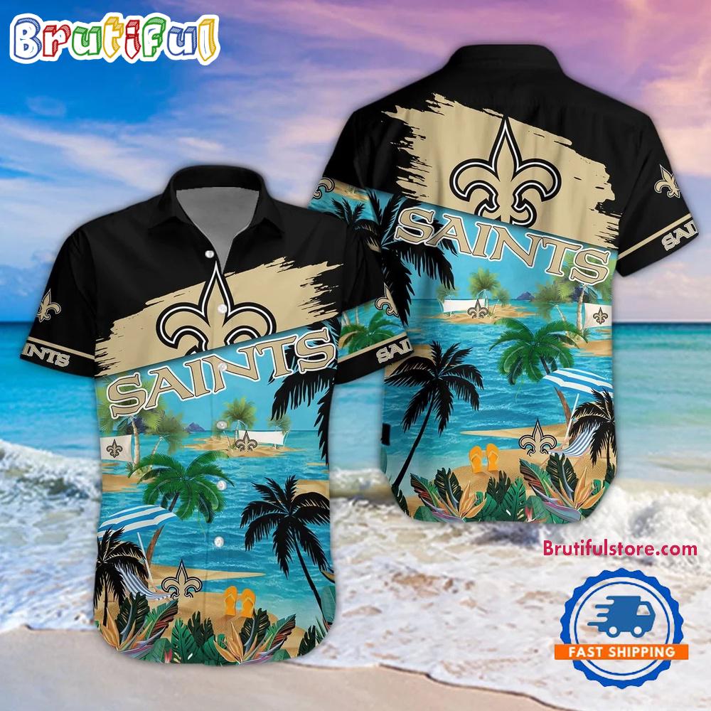 NFL New Orleans Saints Palm Tree Summer Beach Aloha Hawaiian Shirt