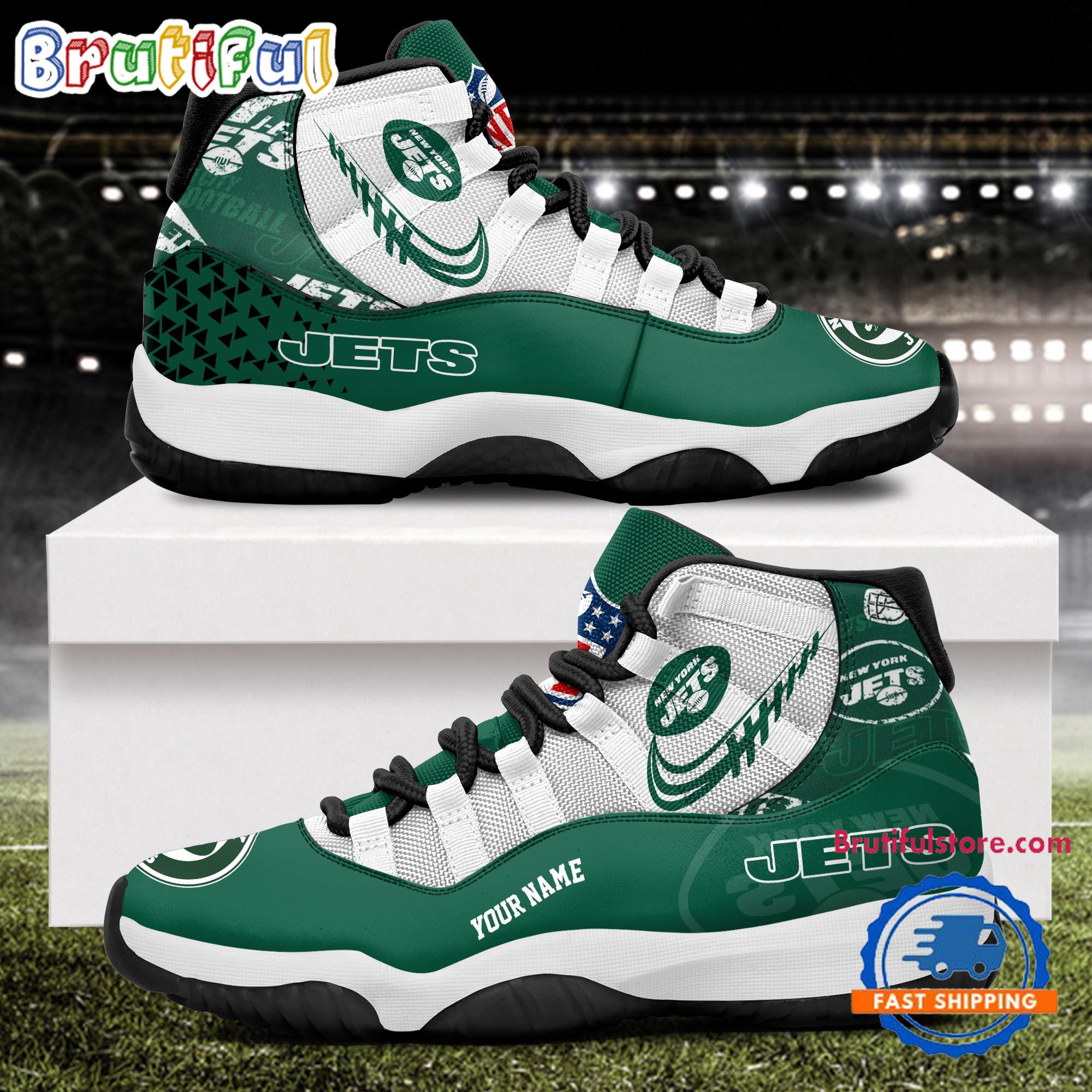 NFL New York Jets Football Team Custom Air Jordan 11 Shoes
