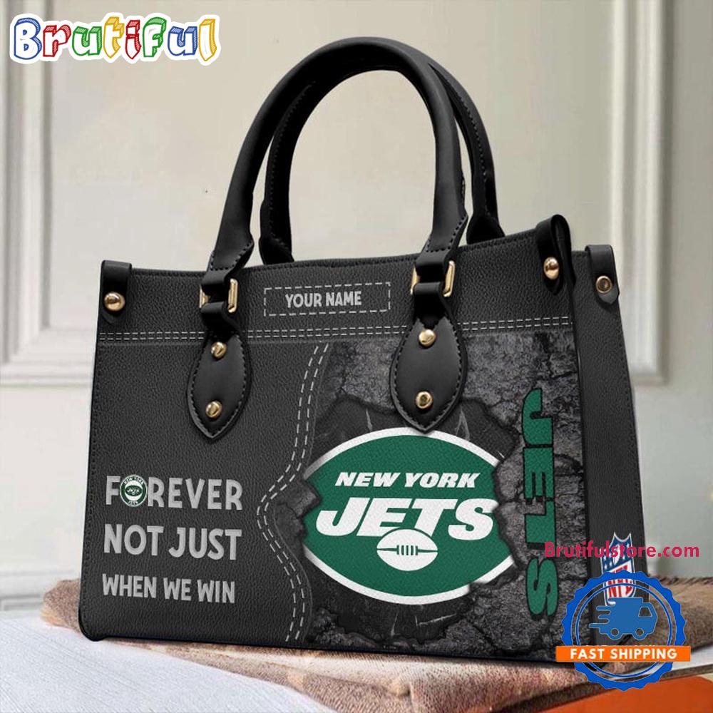 NFL New York Jets Forever Not Just When We Win Women's Leather Hand Bag