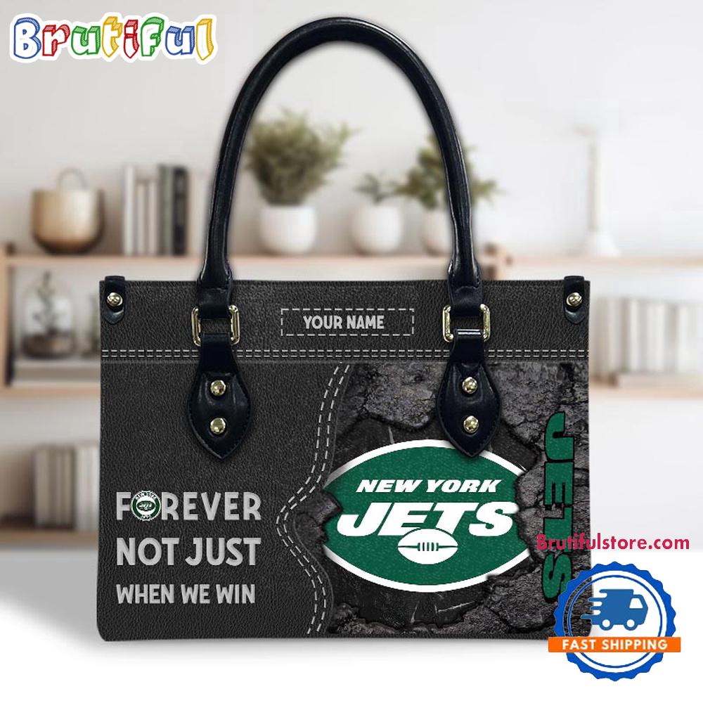 NFL New York Jets Forever Not Just When We Win Women's Leather Hand Bag