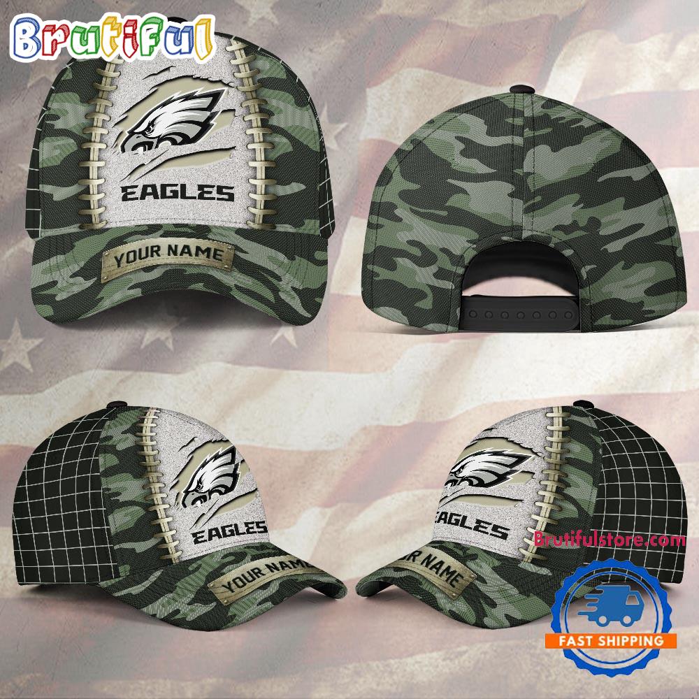 NFL Philadelphia Eagles Camo Hunting Custom Name Classic Cap