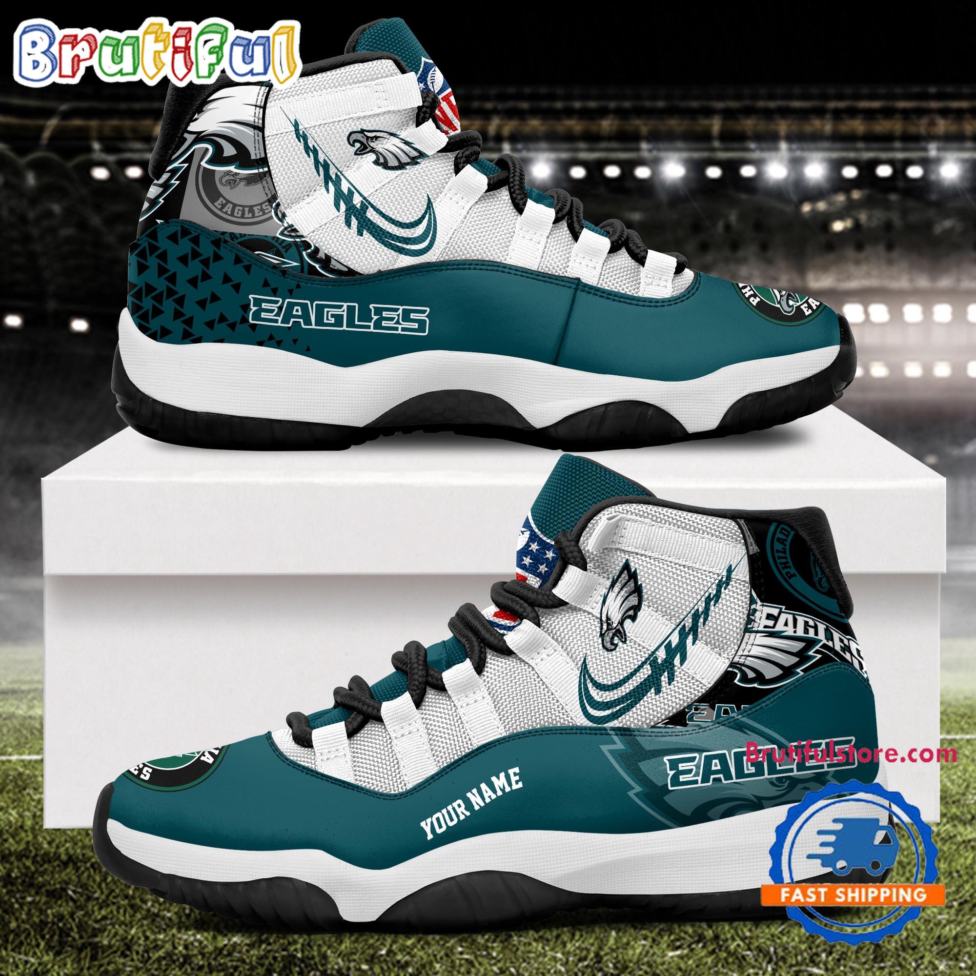 NFL Philadelphia Eagles Football Team Custom Air Jordan 11 Shoes